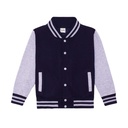 Bluza Dziecięca Baseballowa Czesana Bawełna JH043K - Oxford Navy & Heather Grey