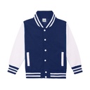 Bluza Dziecięca Baseballowa Czesana Bawełna JH043K - Oxford Navy & White