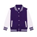 Bluza Dziecięca Baseballowa Czesana Bawełna JH043K - Purple & White