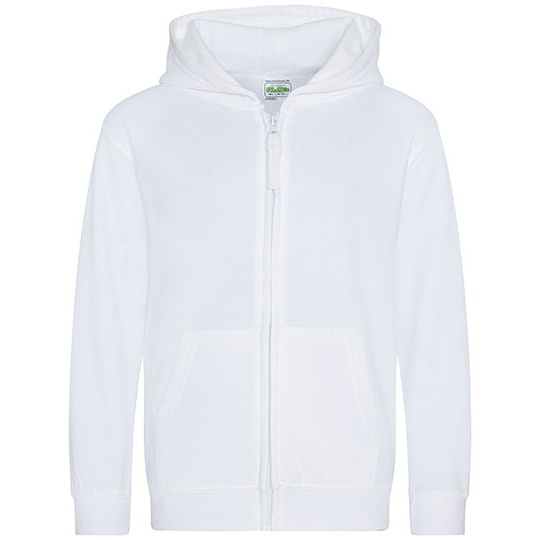 Bluza Dziecięca Rozpinana Z Kapturem Bawełniana Czesana JH050K - Arctic White