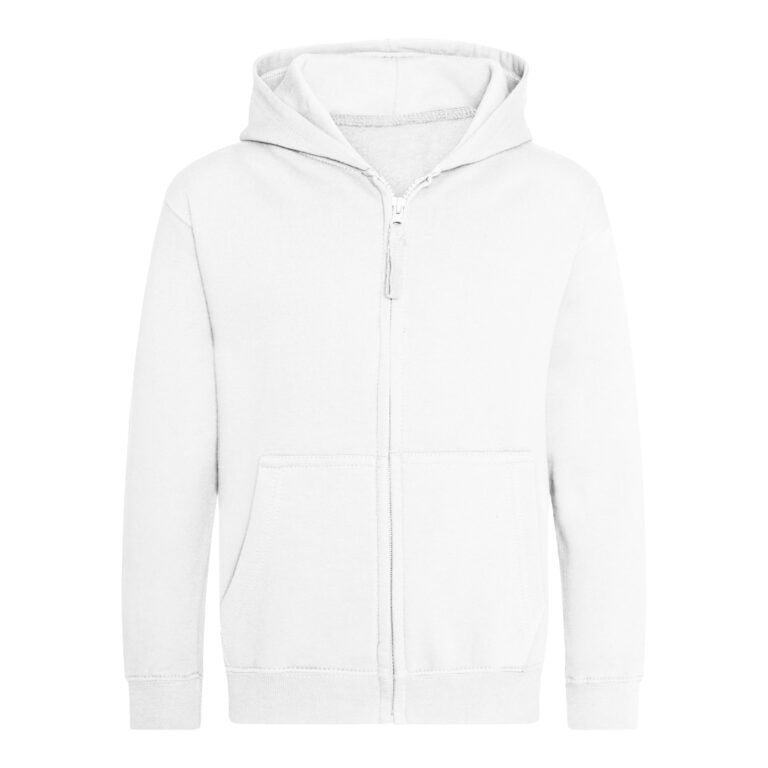 Bluza Dziecięca Rozpinana Z Kapturem Bawełniana Czesana JH050K - Arctic White