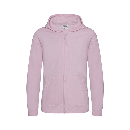 Bluza Dziecieca Rozpinana Z Kapturem Bawelniana Czesana JH050K - Baby Pink