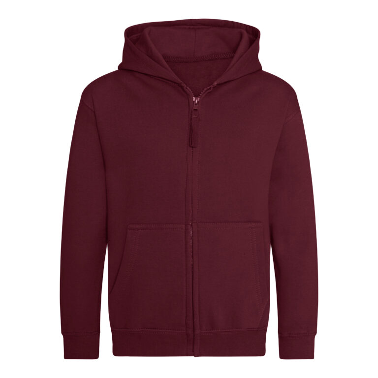 Bluza Dziecięca Rozpinana Z Kapturem Bawełniana Czesana JH050K - Burgundy