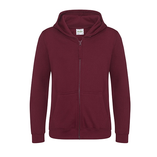 Bluza Dziecieca Rozpinana Z Kapturem Bawelniana Czesana JH050K - Burgundy