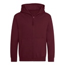 Bluza Dziecięca Rozpinana Z Kapturem Bawełniana Czesana JH050K - Burgundy