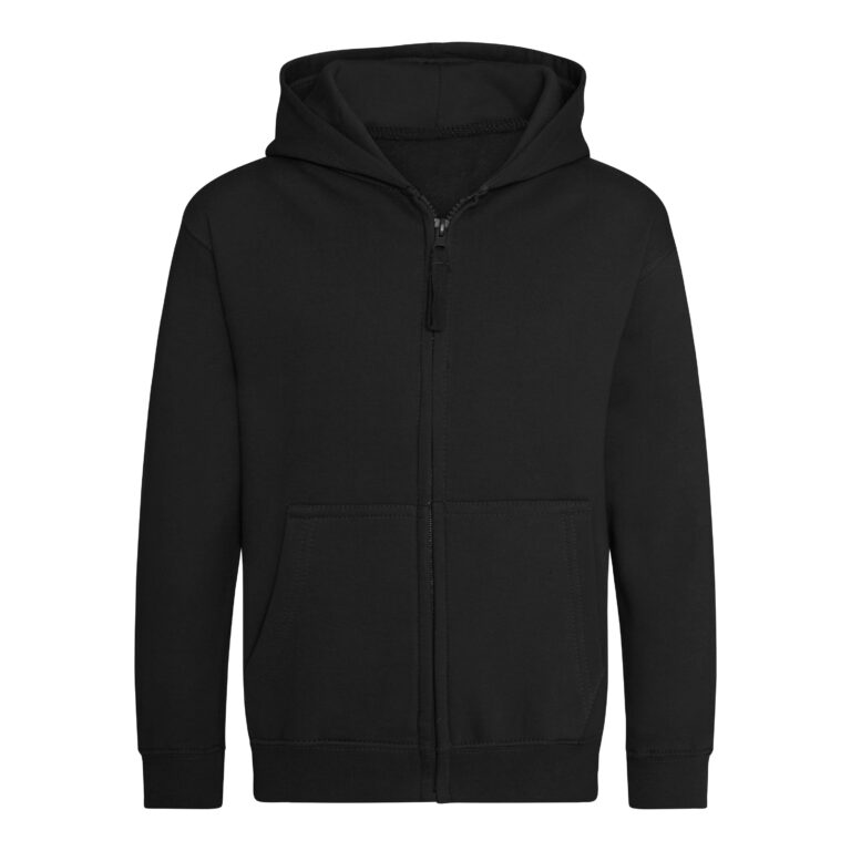 Bluza Dziecięca Rozpinana Z Kapturem Bawełniana Czesana JH050K - Deep Black