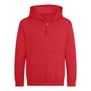 Bluza Dziecięca Rozpinana Z Kapturem Bawełniana Czesana JH050K - Fire Red
