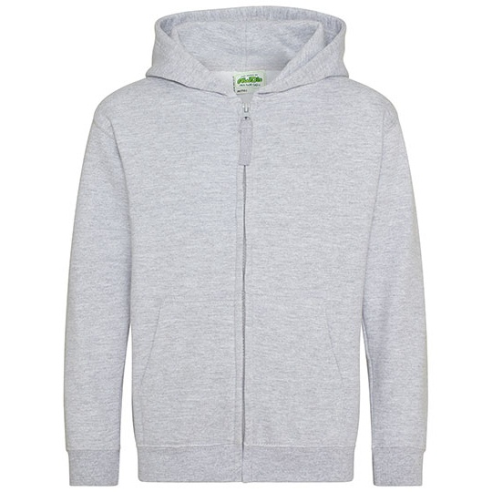 Bluza Dziecieca Rozpinana Z Kapturem Bawelniana Czesana JH050K - Heather Grey