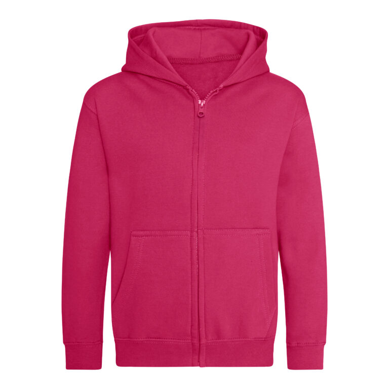 Bluza Dziecięca Rozpinana Z Kapturem Bawełniana Czesana JH050K - Hot Pink