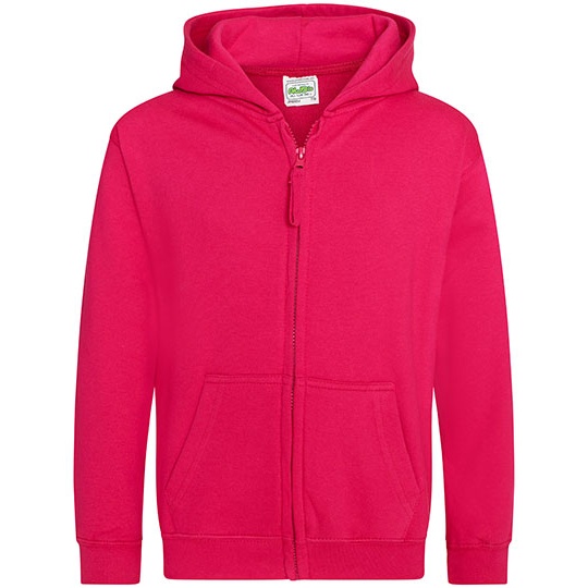 Bluza Dziecieca Rozpinana Z Kapturem Bawelniana Czesana JH050K - Hot Pink