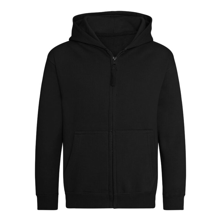 Bluza Dziecięca Rozpinana Z Kapturem Bawełniana Czesana JH050K - Jet Black