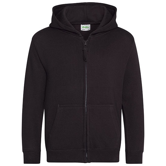 Bluza Dziecieca Rozpinana Z Kapturem Bawelniana Czesana JH050K - Jet Black