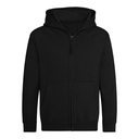 Bluza Dziecięca Rozpinana Z Kapturem Bawełniana Czesana JH050K - Jet Black