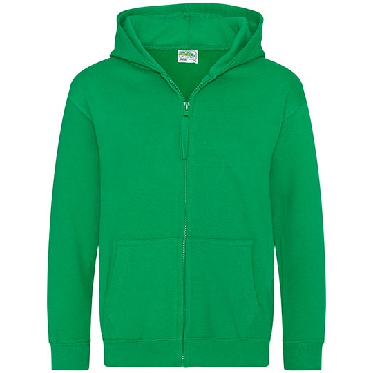 Bluza Dziecieca Rozpinana Z Kapturem Bawelniana Czesana JH050K - Kelly Green