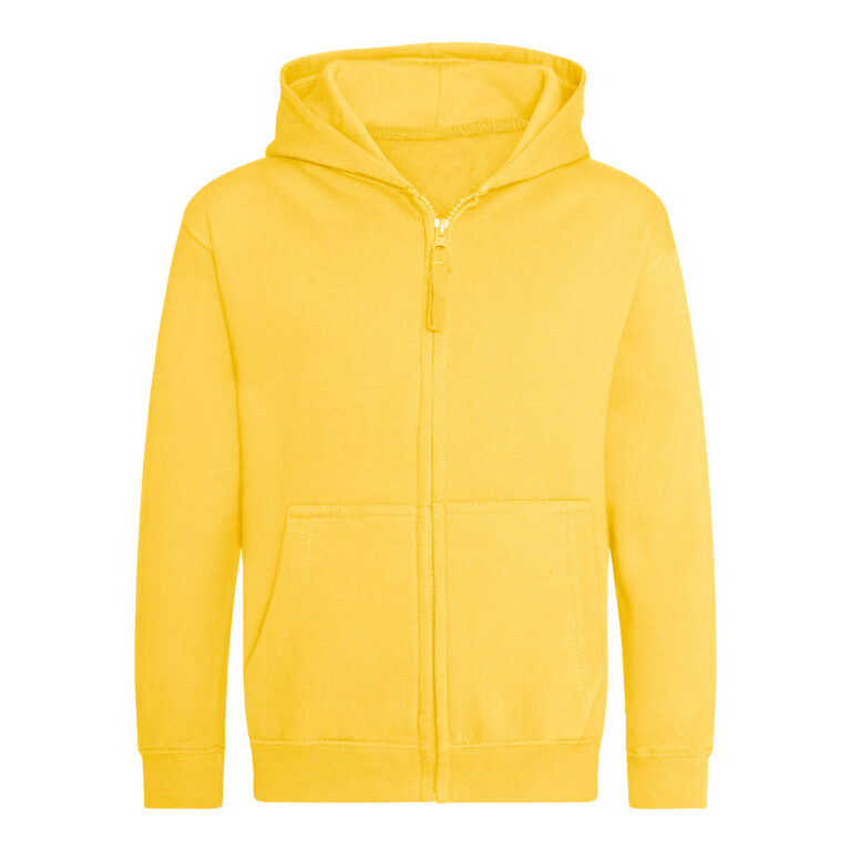 Bluza Dziecięca Rozpinana Z Kapturem Bawełniana Czesana JH050K - Sun Yellow