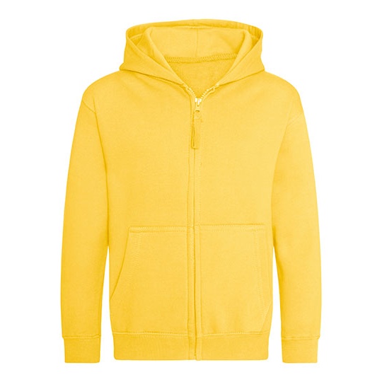 Bluza Dziecieca Rozpinana Z Kapturem Bawelniana Czesana JH050K - Sun Yellow