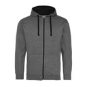 Bluza Rozpinana z Kapturem Bawelniana JH053 - Charcoal (Heather) & Jet Black