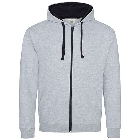 Rozpinana bluza z kapturem JH053 - Heather Grey & French Navy