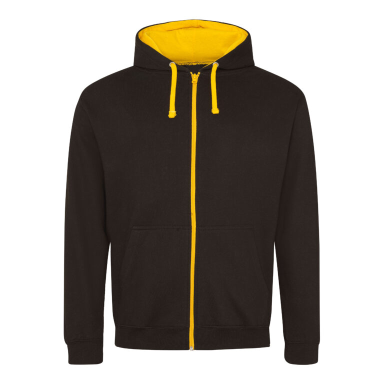Bluza Rozpinana z Kapturem Bawełniana JH053 - Jet Black & Gold