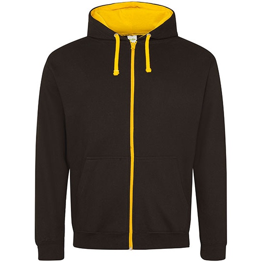 Bluza Rozpinana z Kapturem Bawelniana JH053 - Jet Black & Gold
