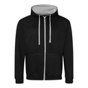 Bluza Rozpinana z Kapturem Bawełniana JH053 - Jet Black & Heather Grey