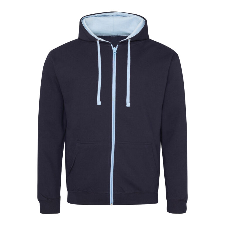 Bluza Rozpinana z Kapturem Bawełniana JH053 - New French Navy & Sky Blue