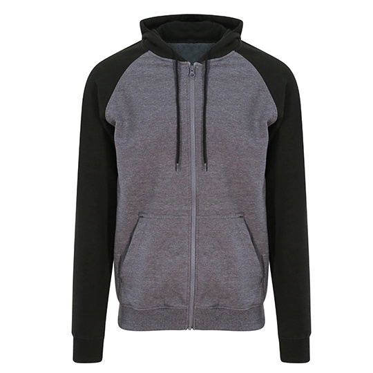 Bluza Raglanowa Bawelniana Czesana JH063 - Charcoal (Heather) & Jet Black