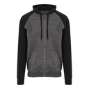 Bluza Raglanowa Bawełniana Czesana JH063 - Charcoal (Heather) & Jet Black