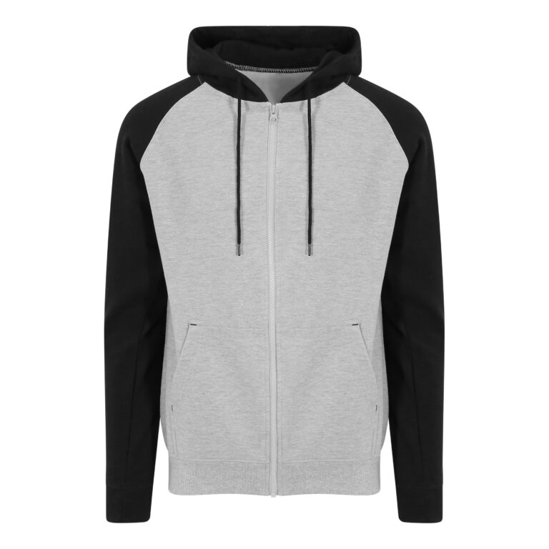 Bluza Raglanowa Bawełniana Czesana JH063 - Heather Grey & Jet Black