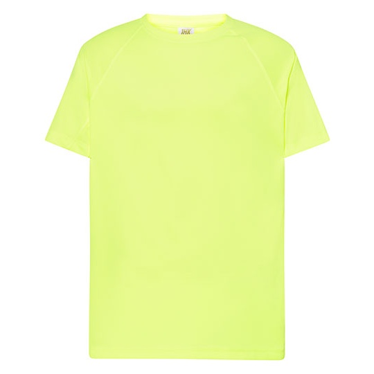 T-shirt Sportowy Poliester JHK100 - Gold Fluor