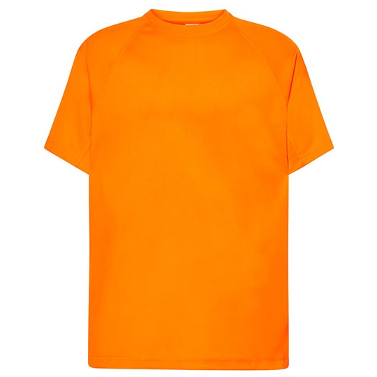 Męski T-shirt Sportowy Slim z Raglanowymi Rękawami JHK100 - Orange Fluor