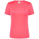 T-shirt Damski Sportowy Slim Poliester JHK101 - Fuchsia Fluor
