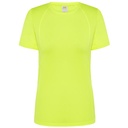 T-shirt Damski Sportowy Slim Poliester JHK101 - Gold Fluor