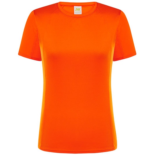 T-shirt Damski Sportowy Slim Poliester JHK101 - Orange