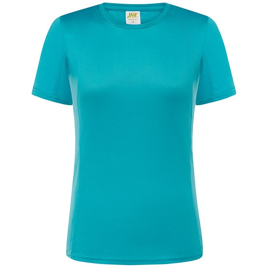 T-shirt Damski Sportowy Slim Poliester JHK101 - Turquoise