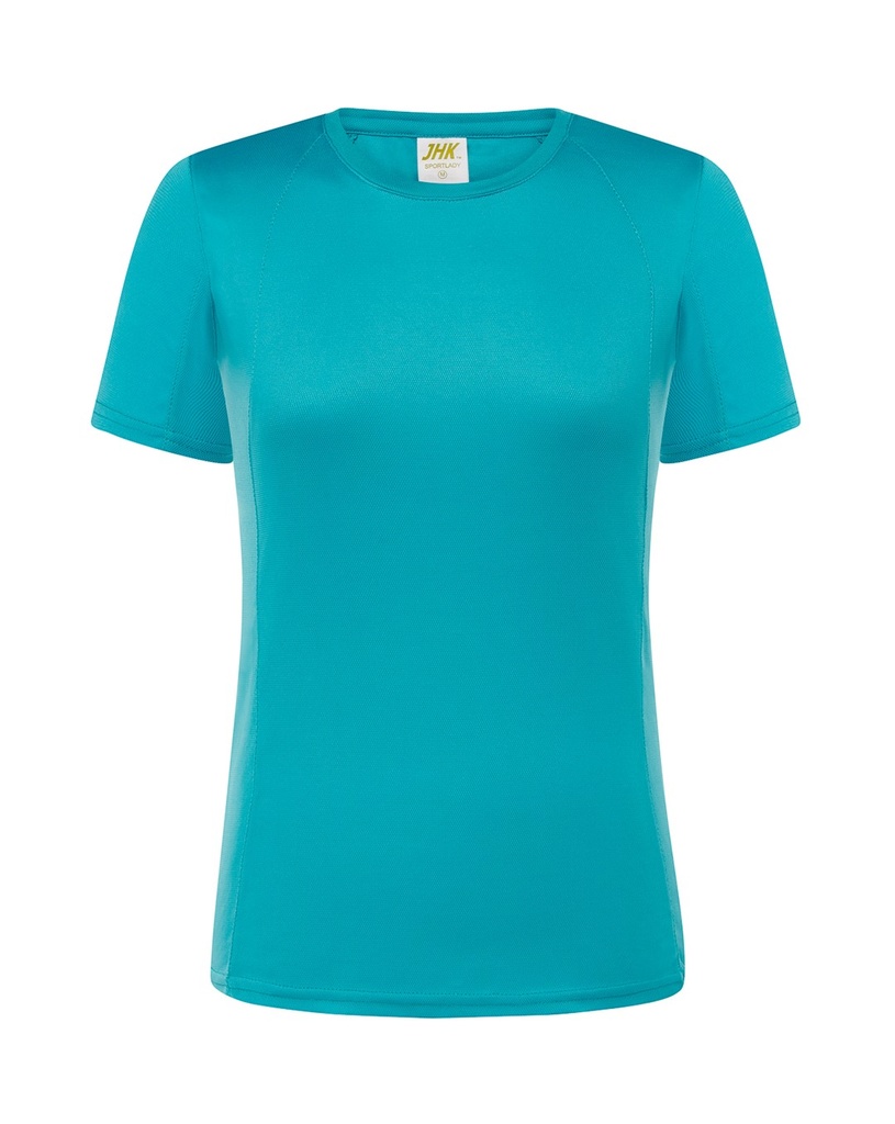 T-shirt Damski Sportowy Slim Poliester JHK101 - Turquoise