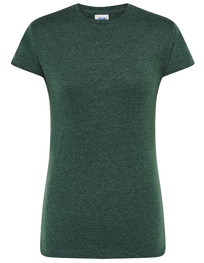 Damski T-shirt slim JHK152 - Bottle Green