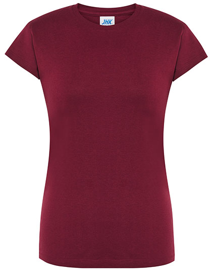 Koszulka Damska Slim Bawelniana JHK152 - Burgundy