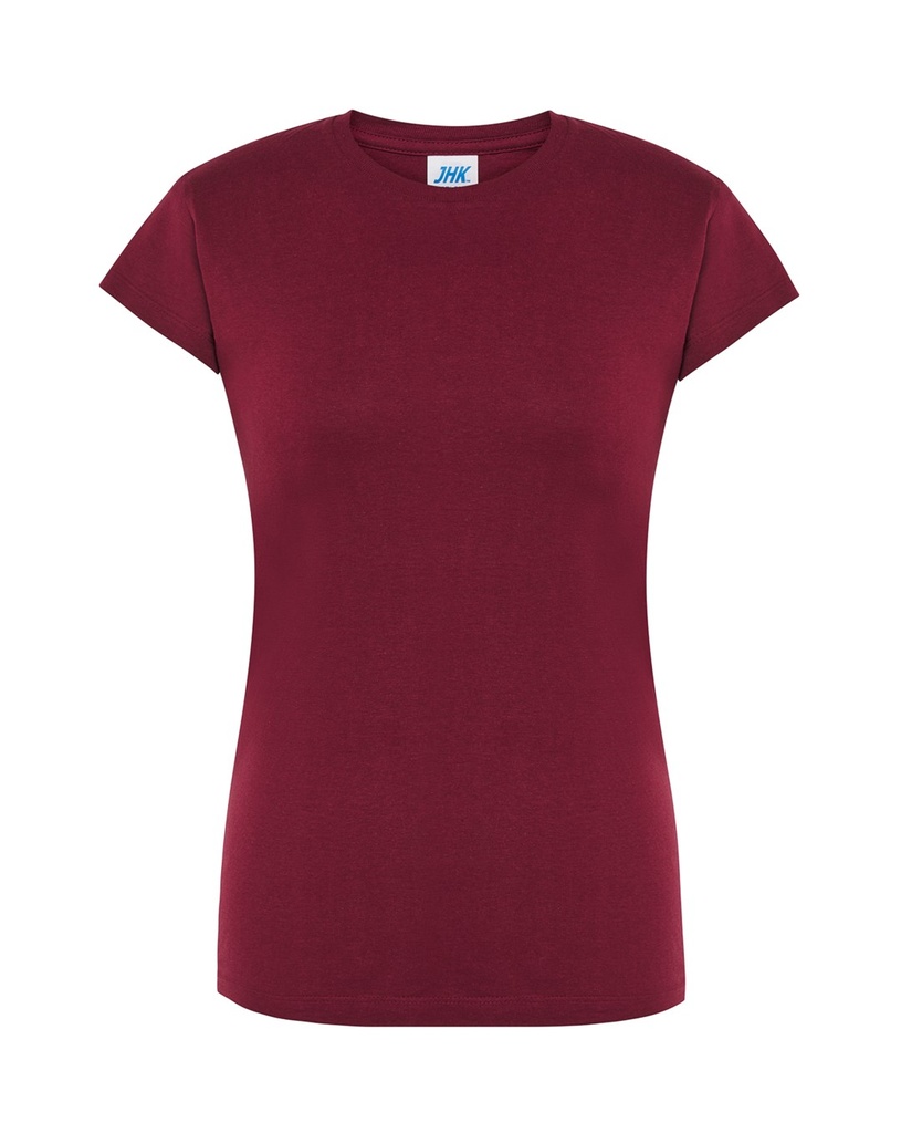Koszulka Damska Slim Bawelniana JHK152 - Burgundy