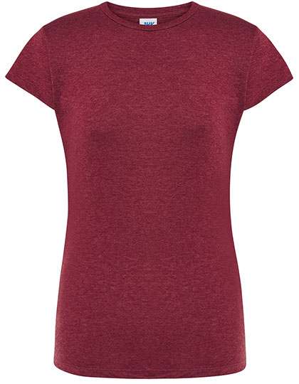 Koszulka Damska Slim Bawelniana JHK152 - Burgundy Heather