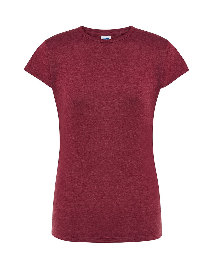 Koszulka Damska Slim Bawelniana JHK152 - Burgundy Heather