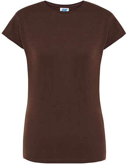 Koszulka Damska Slim Bawelniana JHK152 - Chocolate