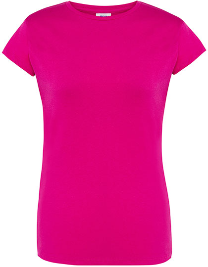 Koszulka Damska Slim Bawelniana JHK152 - Fuchsia