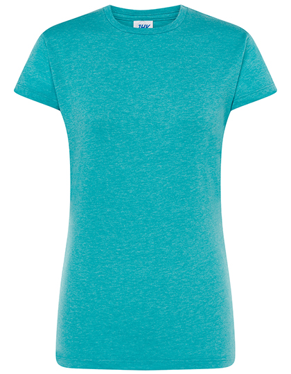 Koszulka Damska Slim Bawelniana JHK152 - Turquoise Heather