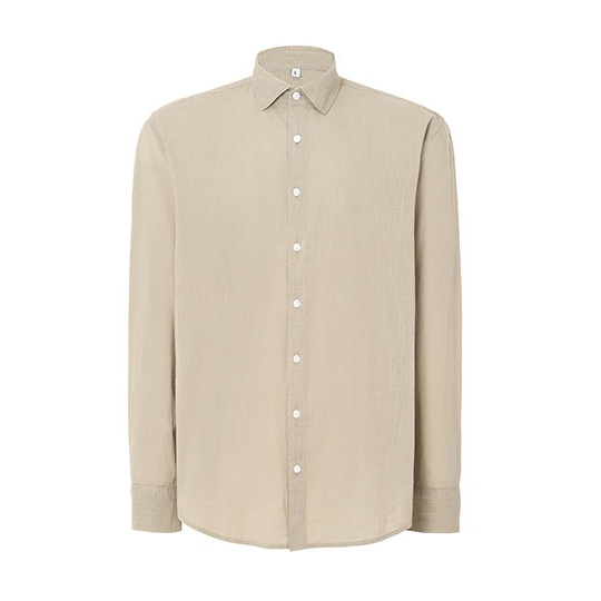 Koszula bawełniana z długim rękawem JHK200 - Brown