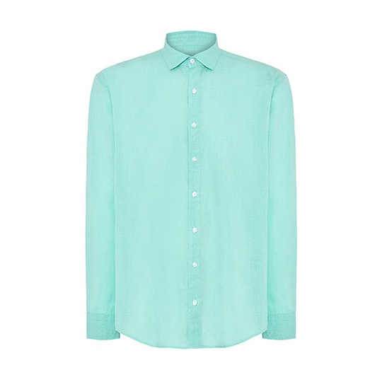 Koszula Meska Dlugi Rekaw Bawelna Slub JHK200 - Mint Green