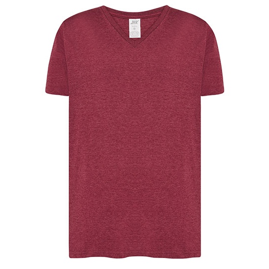 T-shirt Slim Bawelniany JHK270 - Burgundy Heather