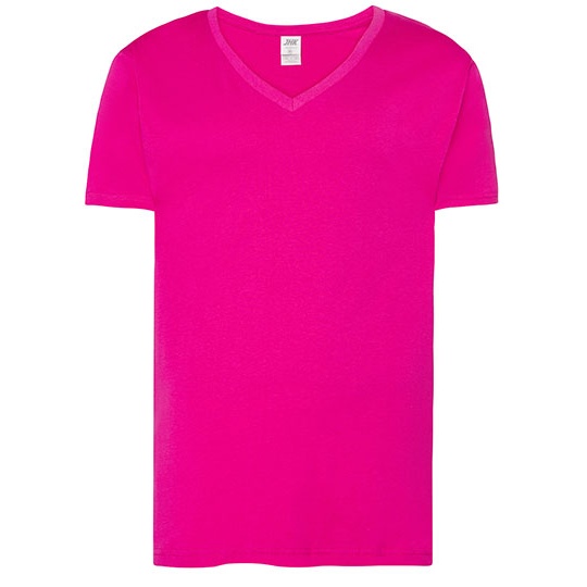 T-shirt Slim Bawełniany JHK270 - Fuchsia