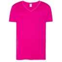 T-shirt Slim Bawelniany JHK270 - Fuchsia