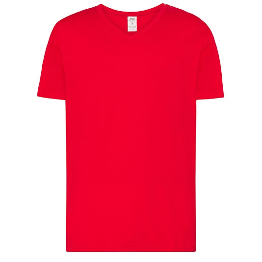 T-shirt slim z dekoltem V JHK270 - Red